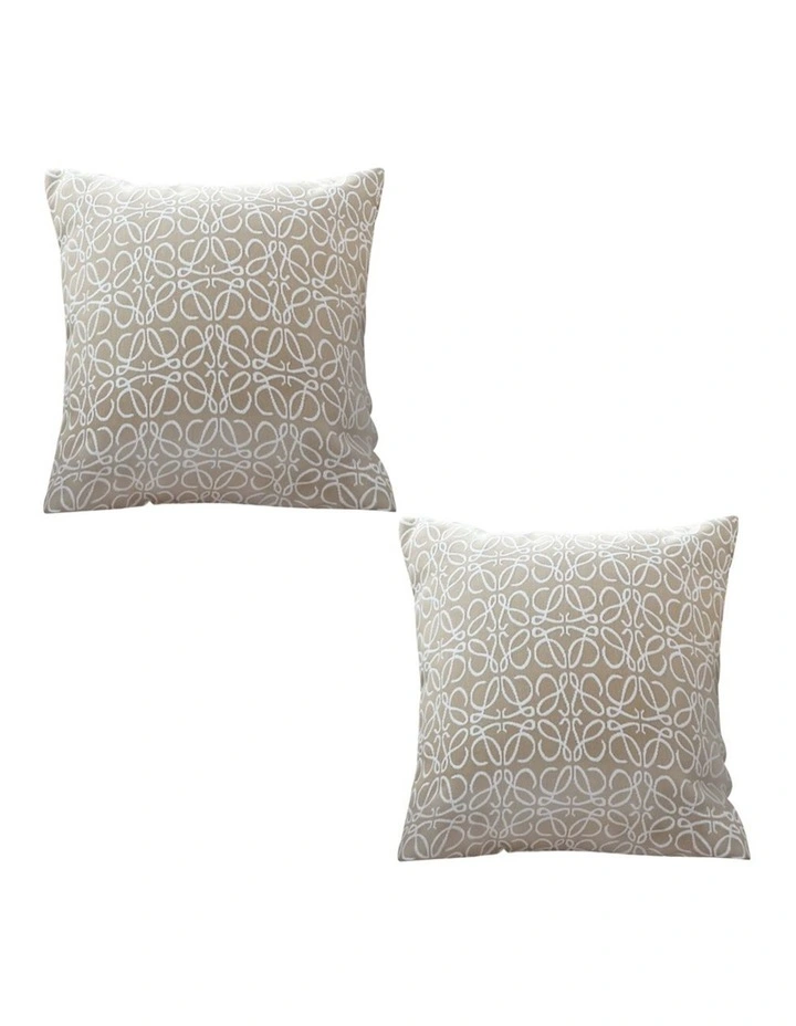 SOGA 2X 50cmThrow Pillow White and Beige Geometric Pattern Accent for Home Decor image 1