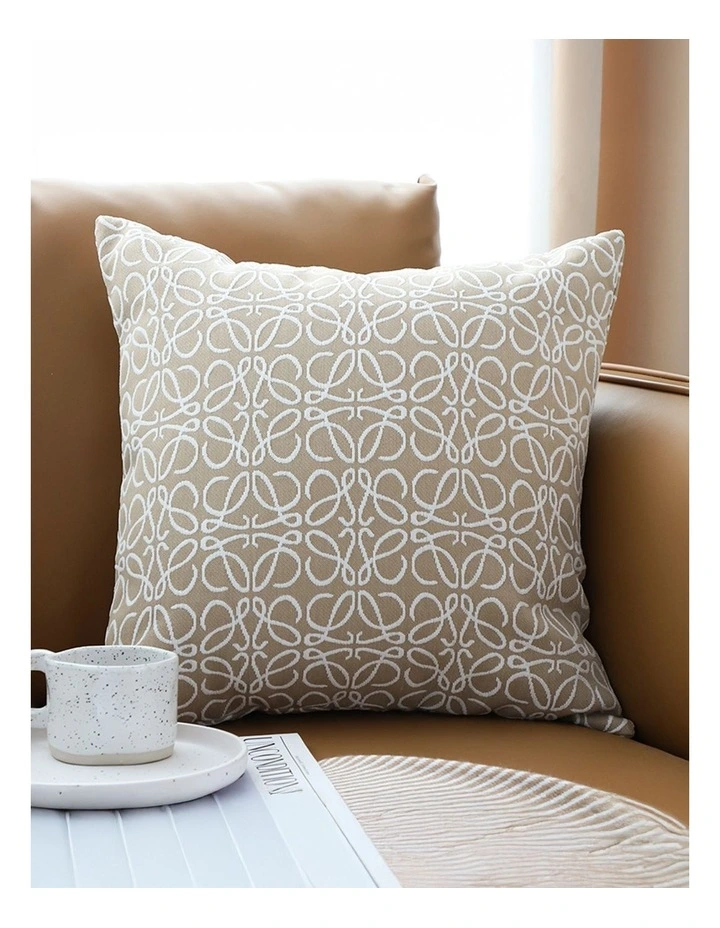 SOGA 2X 50cmThrow Pillow White and Beige Geometric Pattern Accent for Home Decor image 2