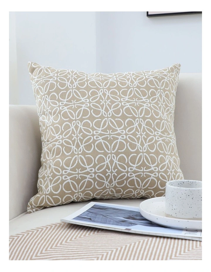 SOGA 2X 50cmThrow Pillow White and Beige Geometric Pattern Accent for Home Decor image 3