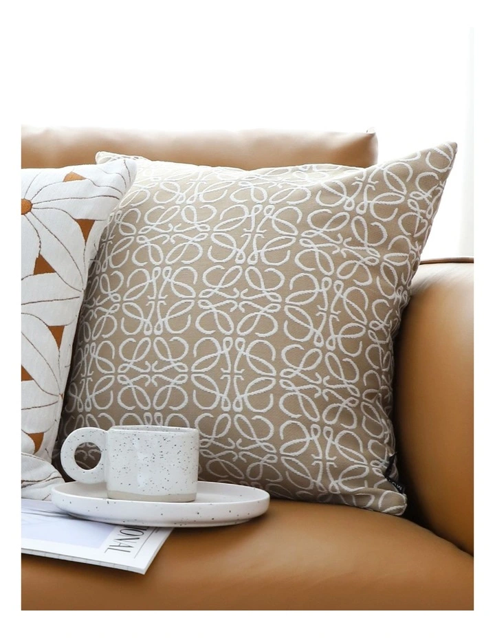 SOGA 2X 50cmThrow Pillow White and Beige Geometric Pattern Accent for Home Decor image 4