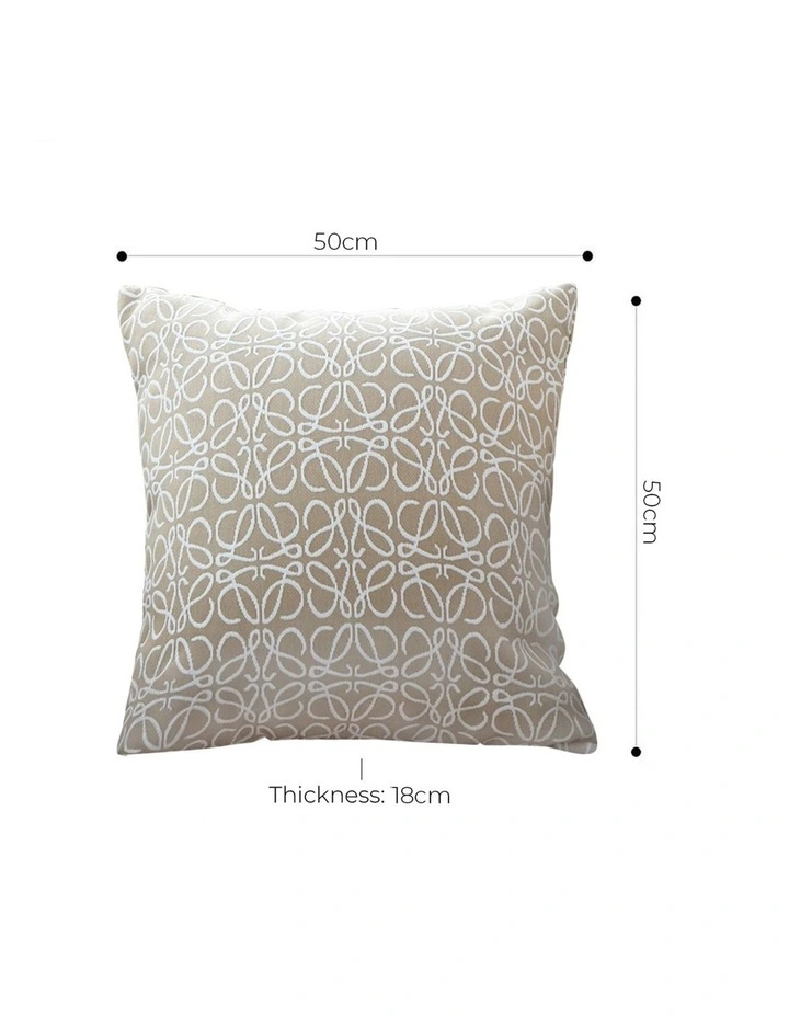SOGA 2X 50cmThrow Pillow White and Beige Geometric Pattern Accent for Home Decor image 5
