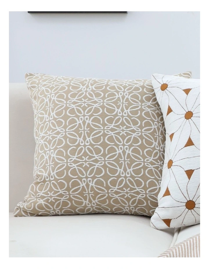 SOGA 2X 50cmThrow Pillow White and Beige Geometric Pattern Accent for Home Decor image 6