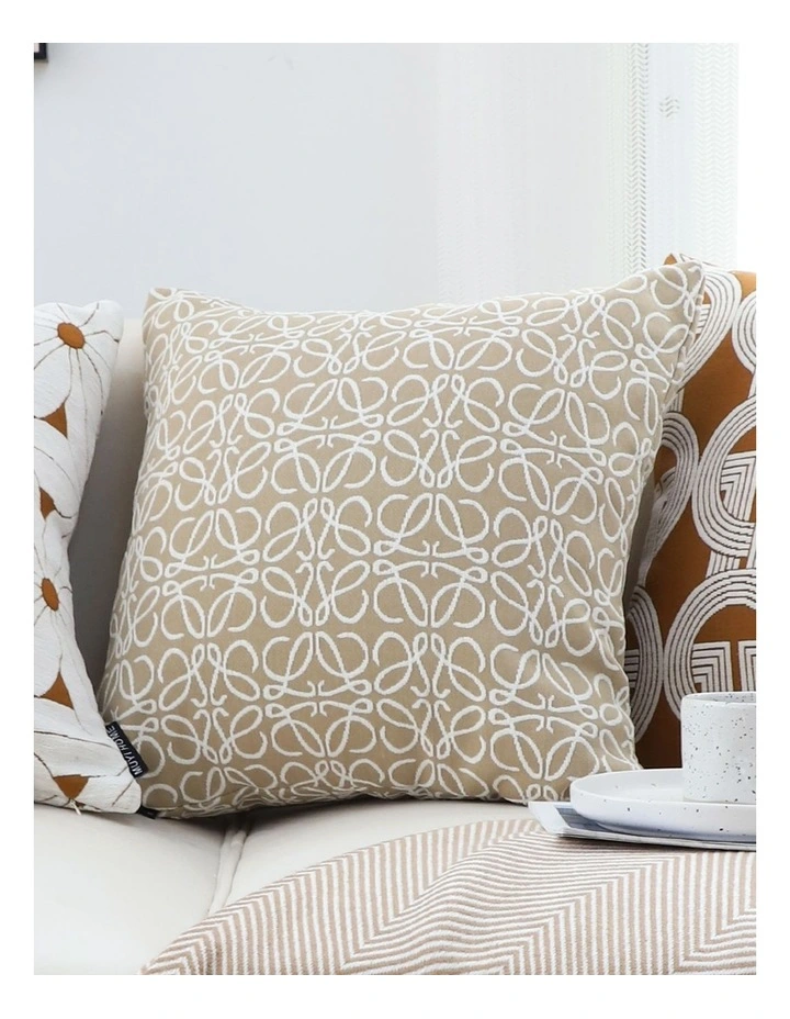 SOGA 2X 50cmThrow Pillow White and Beige Geometric Pattern Accent for Home Decor image 7