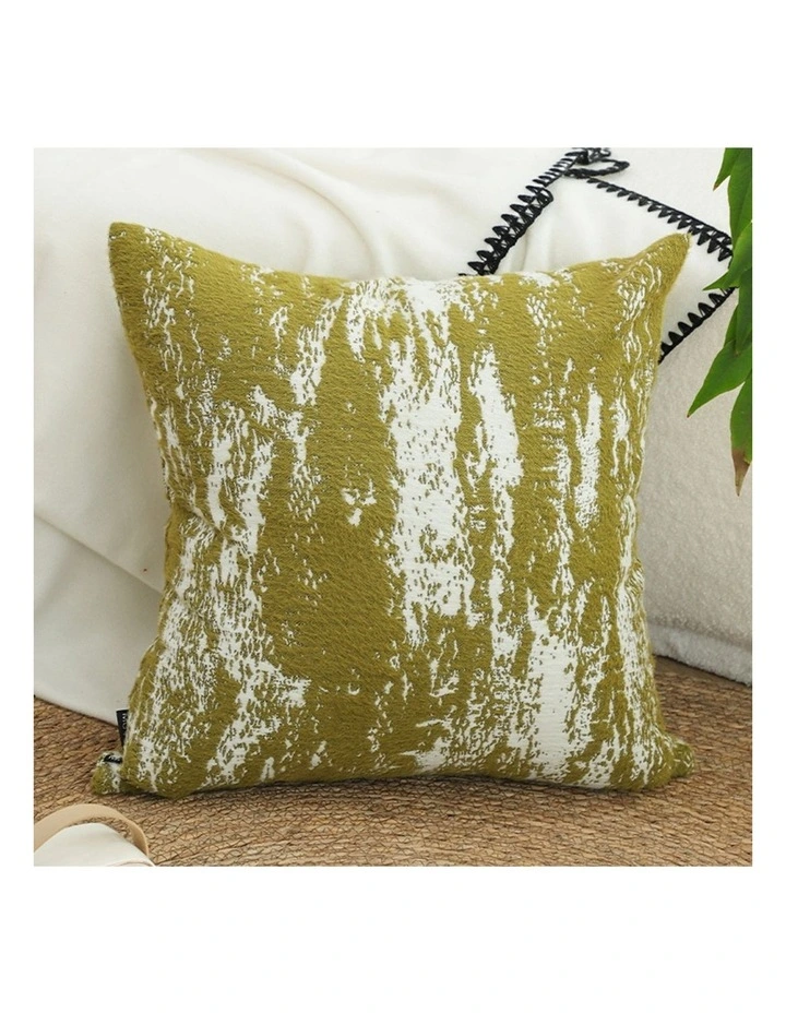 SOGA 2X 50cm Throw Pillow White and Olive Green Plush Polyester Fiber and Cotton for Home Decor image 2