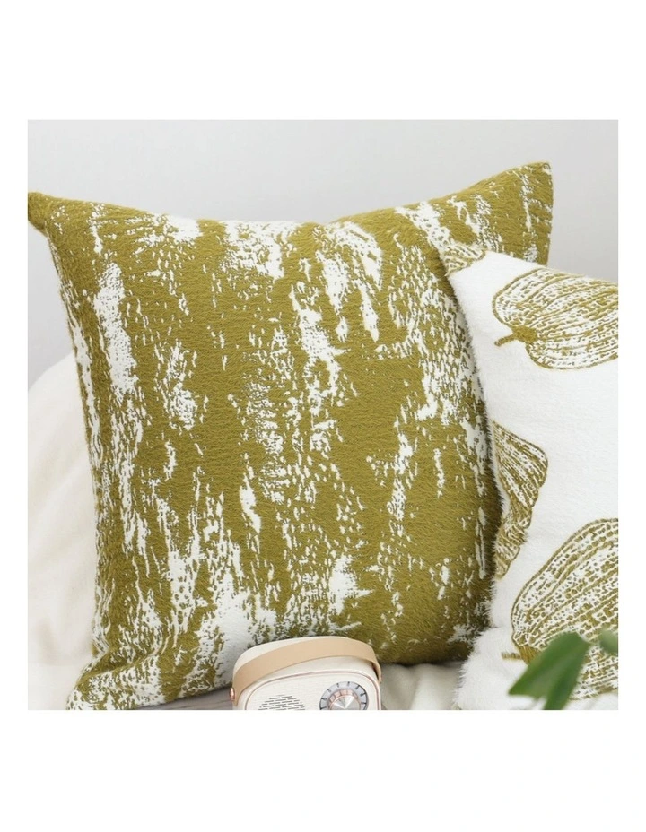 SOGA 2X 50cm Throw Pillow White and Olive Green Plush Polyester Fiber and Cotton for Home Decor image 3