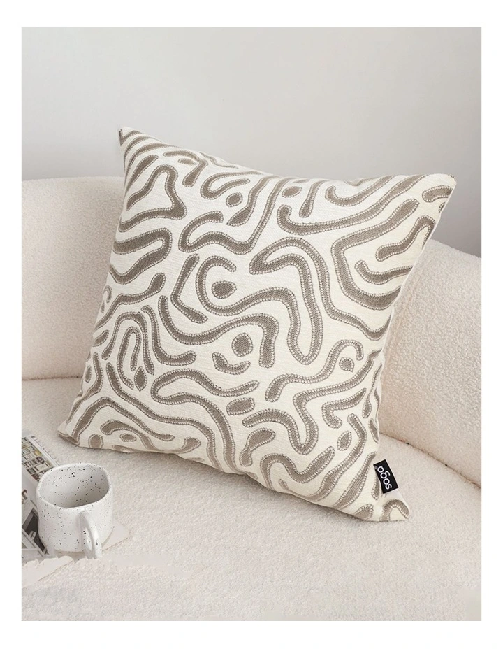 SOGA 2 Pack Grey White Abstract Swirl Throw Pillow 50cm image 4