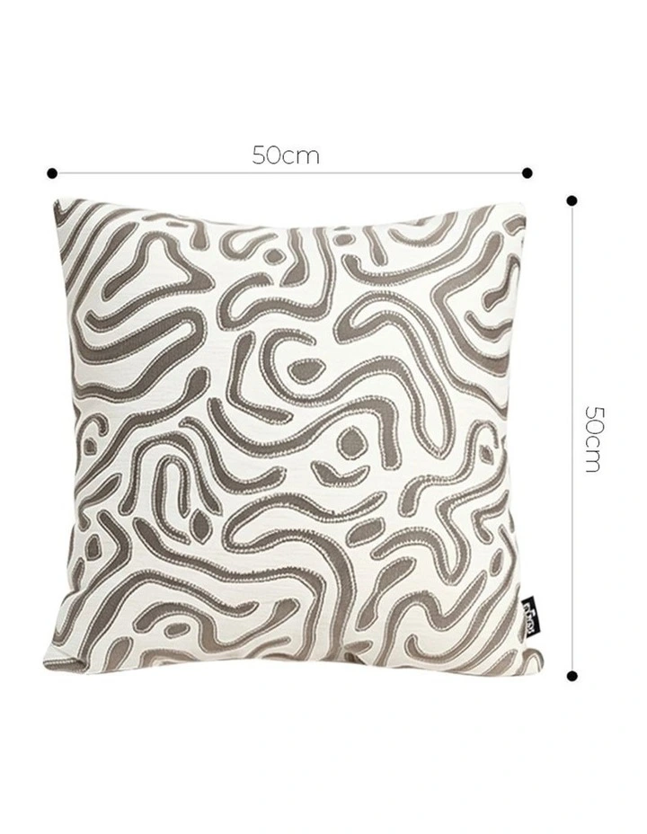 SOGA 2 Pack Grey White Abstract Swirl Throw Pillow 50cm image 5