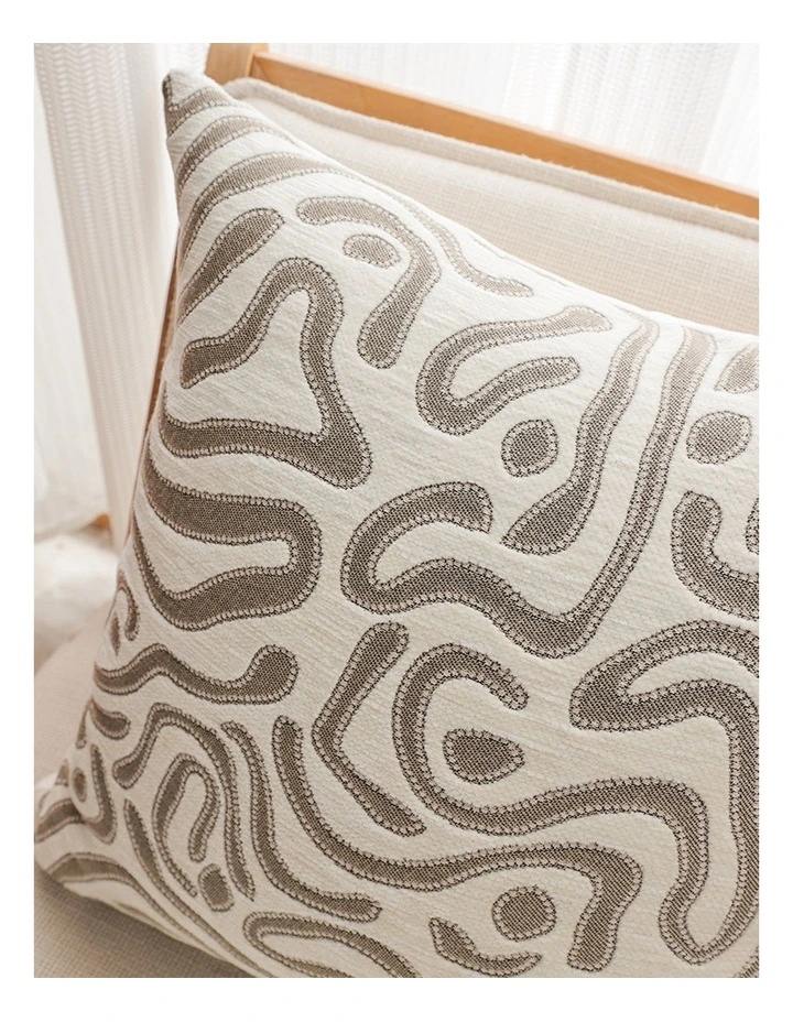 SOGA 2 Pack Grey White Abstract Swirl Throw Pillow 50cm image 7