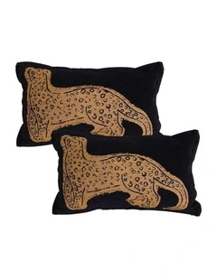 SOGA 2X 30cm Modern Charcoal Gray Leopard Pattern Throw Pillow