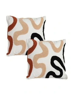 SOGA 2 Pack Tufted White Brown Polka Dot Cushion Cover 45cm
