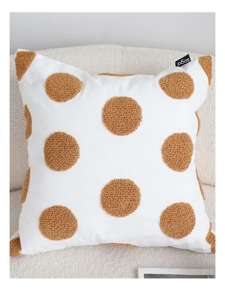 SOGA 2 Pack Tufted White Brown Polka Dot Cushion Cover 45cm image 6