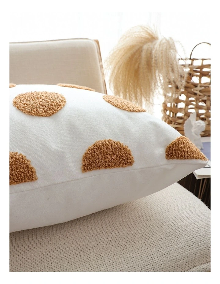SOGA 2 Pack Tufted White Brown Polka Dot Cushion Cover 45cm image 7