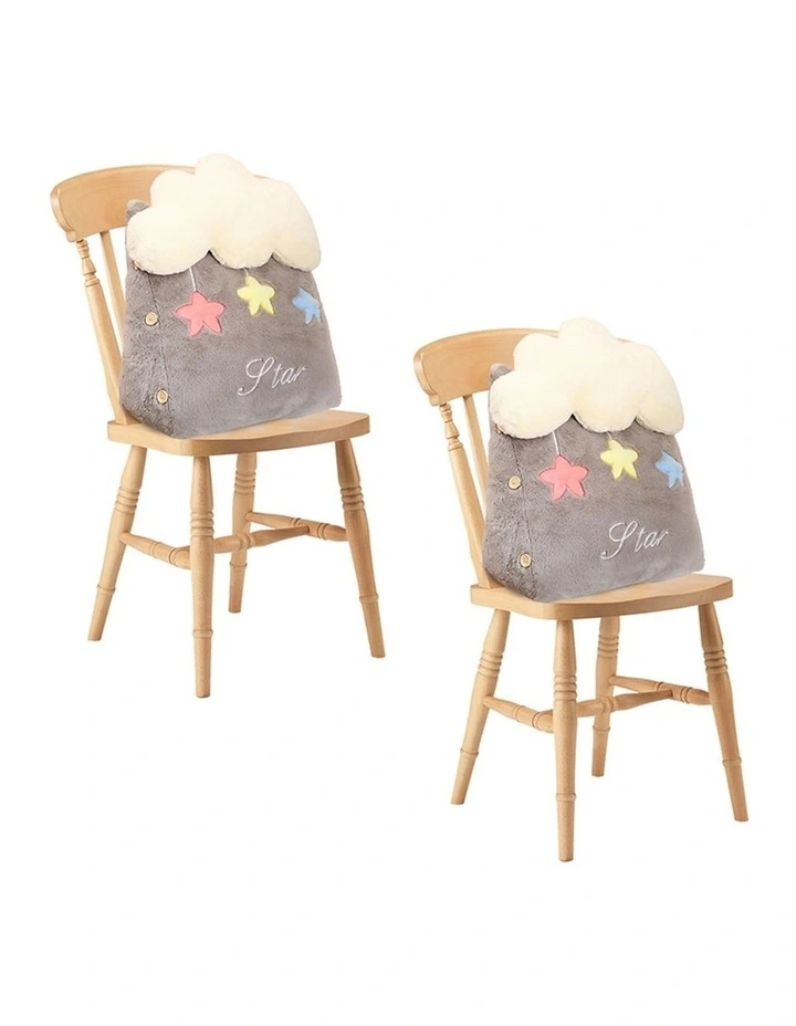 SOGA 2X Grey Cloud Cushion Plush Lumbar Support Pillow Decor image 1