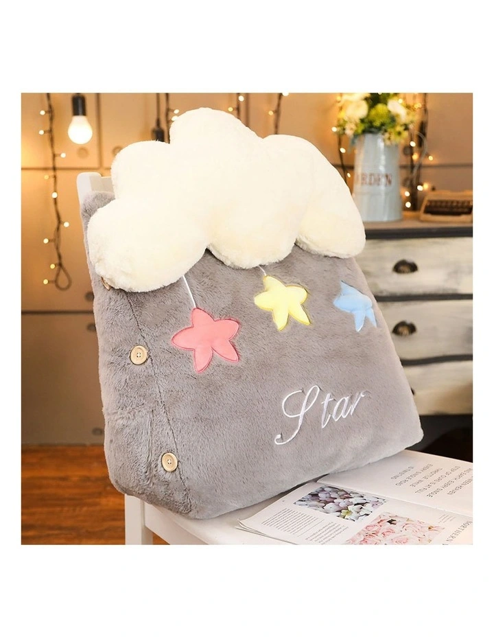 SOGA 2X Grey Cloud Cushion Plush Lumbar Support Pillow Decor image 2