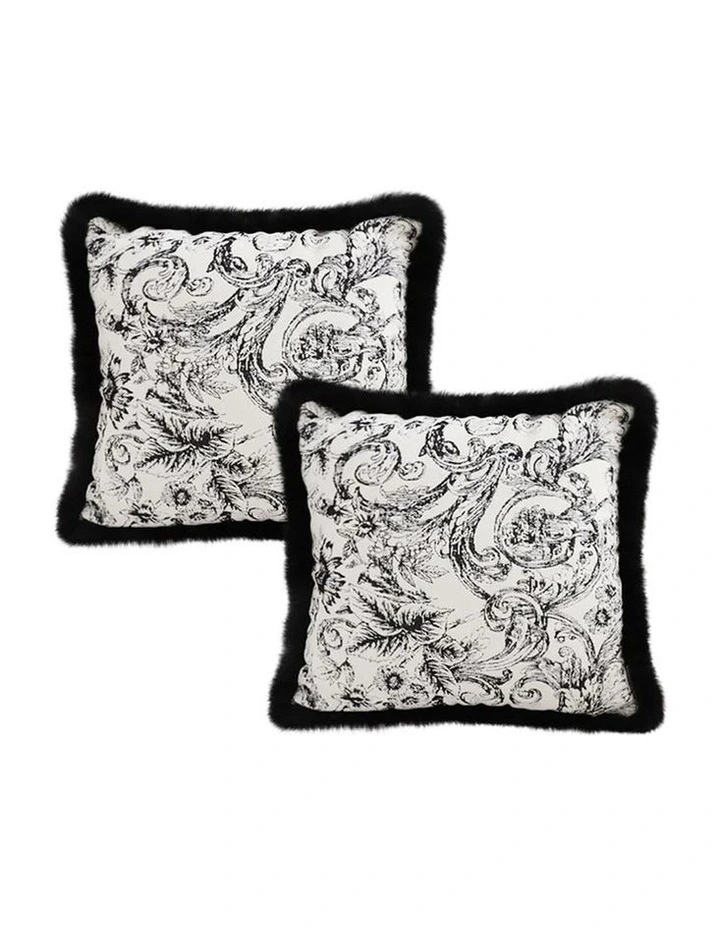 SOGA 2X 45cm Pillow French Cover Style Floral Jacquard Woven Decorative Fringe Throw Pillow image 1