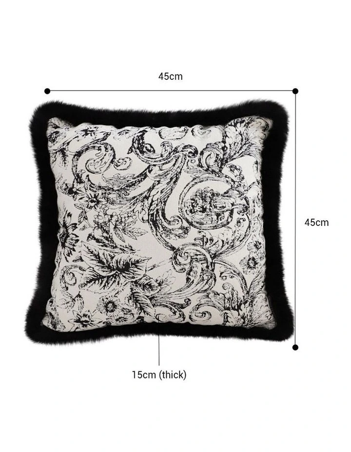SOGA 2X 45cm Pillow French Cover Style Floral Jacquard Woven Decorative Fringe Throw Pillow image 2