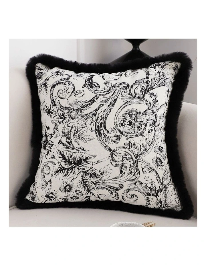 SOGA 2X 45cm Pillow French Cover Style Floral Jacquard Woven Decorative Fringe Throw Pillow image 3