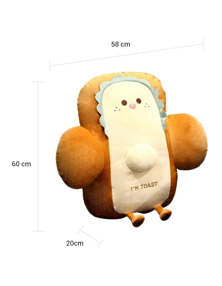 SOGA 2X 58cm Cute Face Toast Bread Cushion Plush Support Pillow image 7