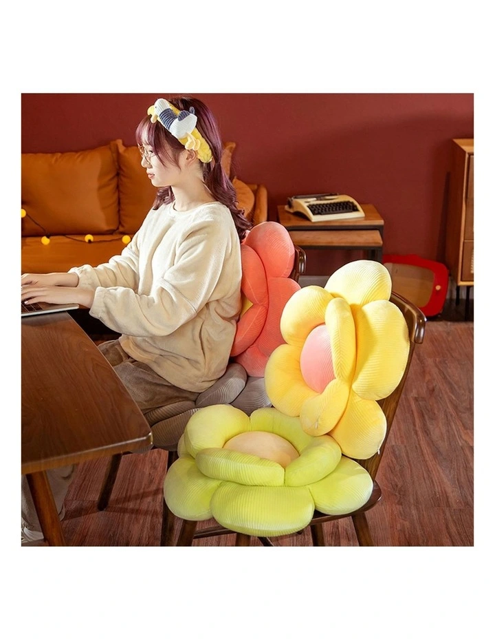 SOGA 2 Pack Green Double-Flower Plush Cushions image 3