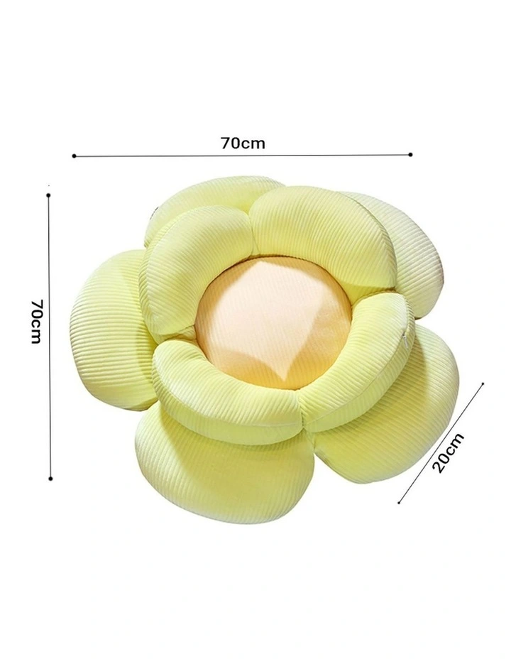SOGA 2 Pack Green Double-Flower Plush Cushions image 6