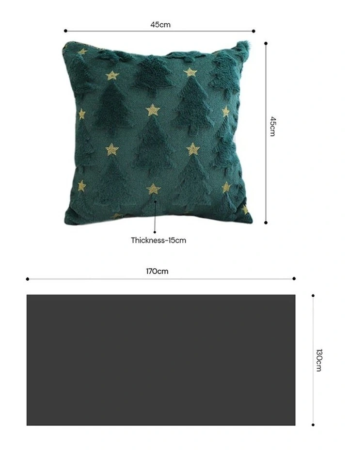 SOGA Christmas Bundle 2 Festive Teal Christmas Tree Pillow & Red Holiday image 4