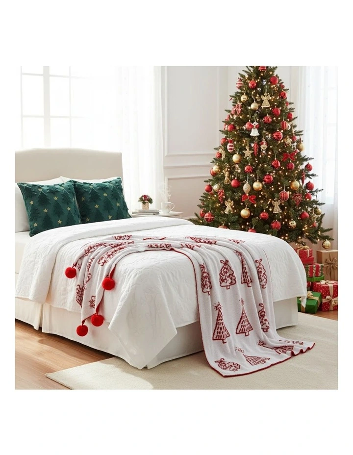 SOGA Christmas Bundle 2 Festive Teal Christmas Tree Pillow & Red Holiday image 5