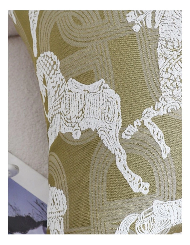 SOGA 2X 50cm Vintage Olive Green White Horse Pattern Throw Pillow image 6