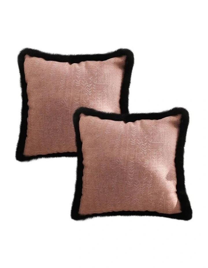 SOGA 2X 50cm Mid-century Style Raised Embroidery Texture Edged Square Throw Pillow image 1