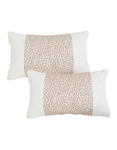 SOGA 2 Pack Beige Patterned French Cushion 35x55x18cm