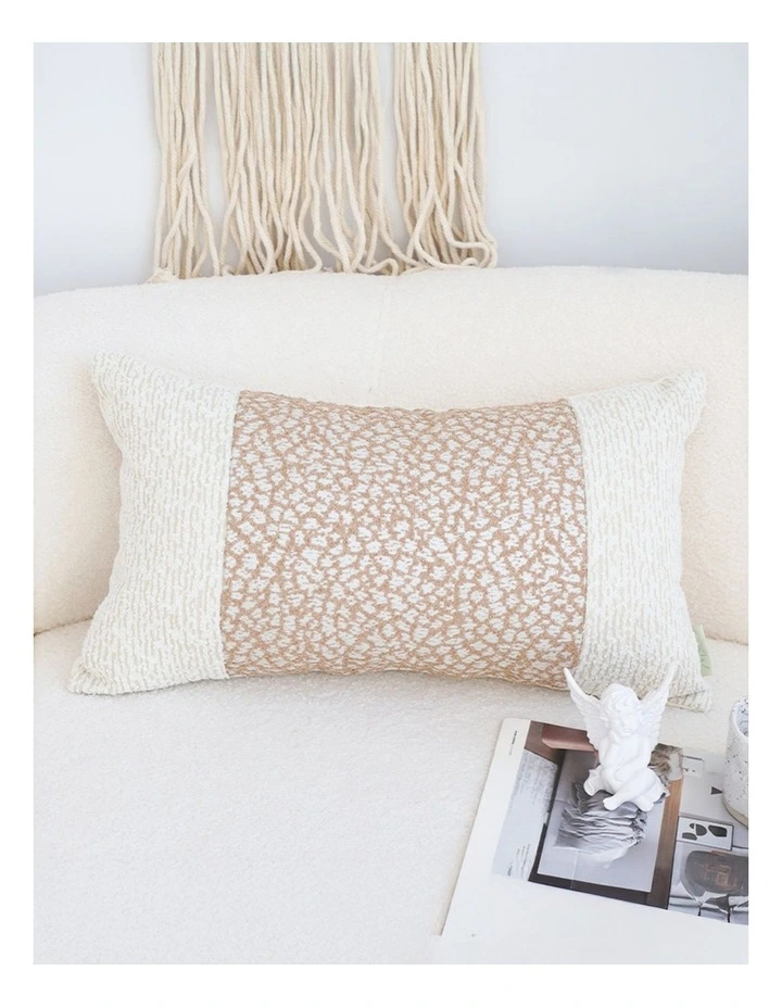 SOGA 2 Pack Beige Patterned French Cushion 35x55x18cm image 2