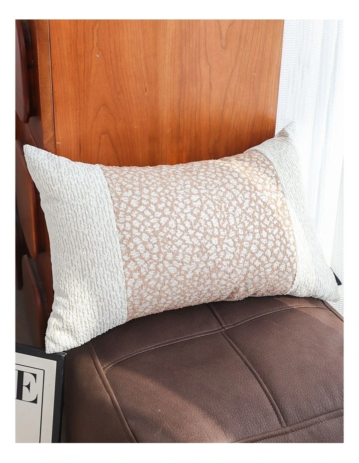 SOGA 2 Pack Beige Patterned French Cushion 35x55x18cm image 4