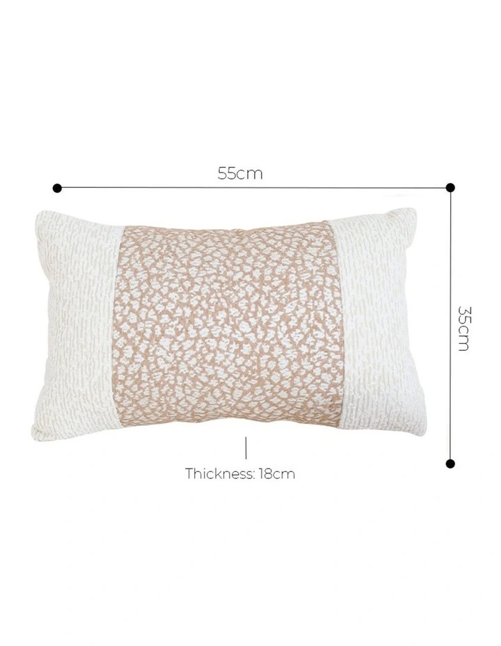 SOGA 2 Pack Beige Patterned French Cushion 35x55x18cm image 5