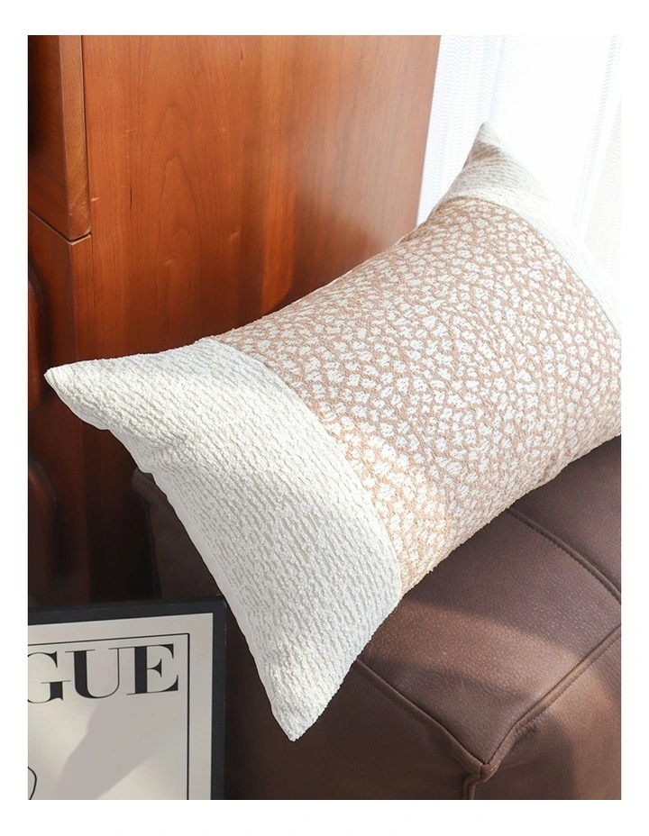SOGA 2 Pack Beige Patterned French Cushion 35x55x18cm image 6