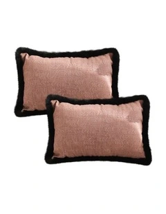 SOGA 2X 35cm Mid-century Style Raised Embroidery Texture Edged Lumbar Throw  Pillow