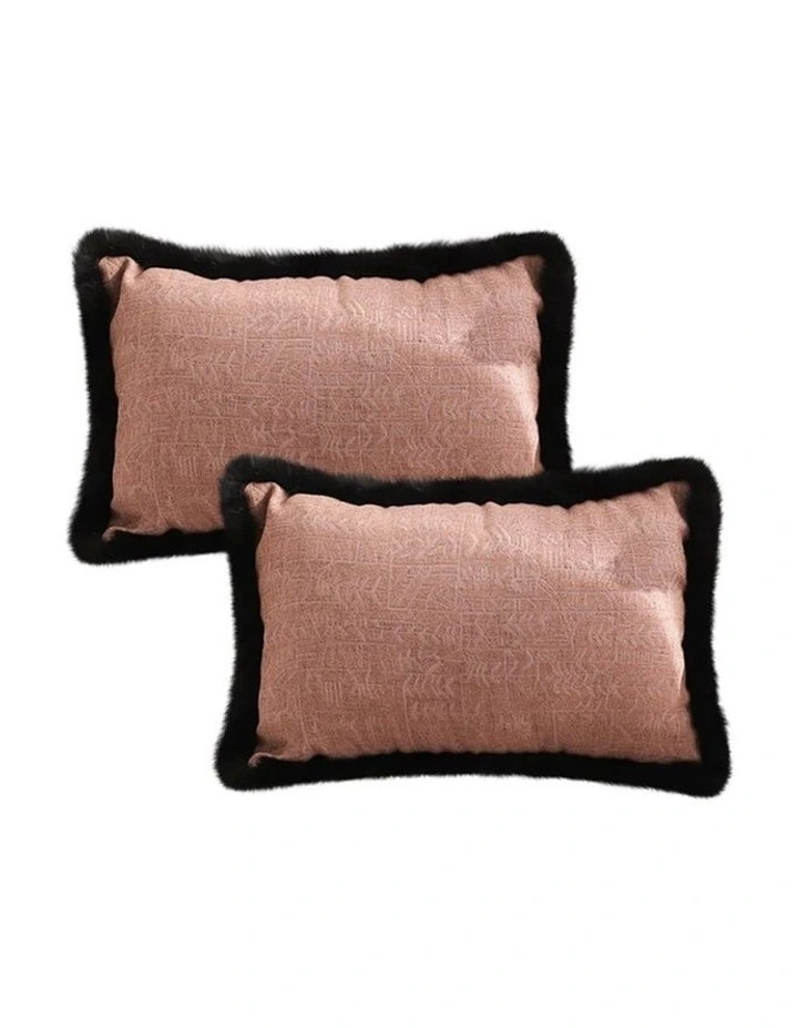 SOGA 2X 35cm Mid-century Style Raised Embroidery Texture Edged Lumbar Throw Pillow image 1