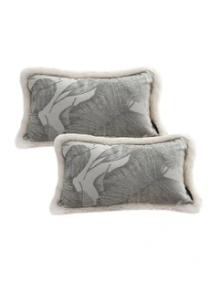 SOGA 2X 35cm Wabi-sabi Rectangular Raised Embroidery Leaf & Lumbar Throw Pillow