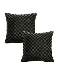 SOGA 2X 45cm Urban Light Luxury Pillow Dark Night Green Checkered Square Throw Pillow