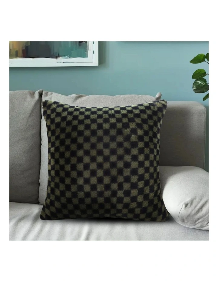 SOGA 2X 45cm Urban Light Luxury Pillow Dark Night Green Checkered Square Throw Pillow image 4