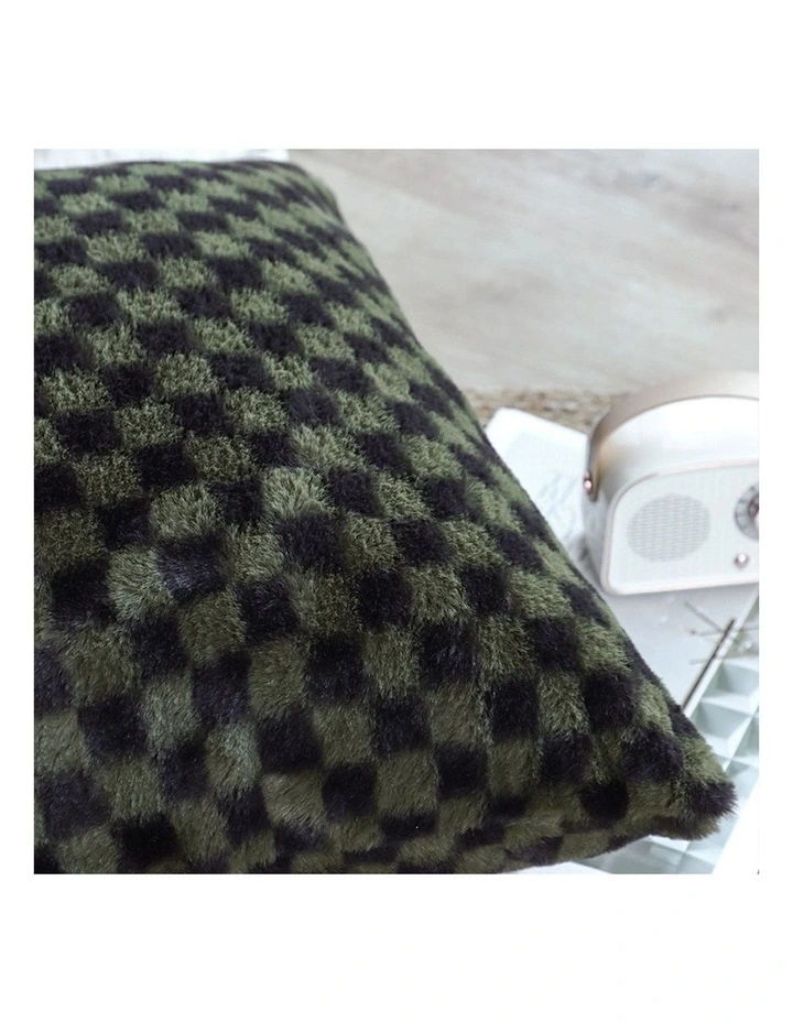 SOGA 2X 45cm Urban Light Luxury Pillow Dark Night Green Checkered Square Throw Pillow image 5