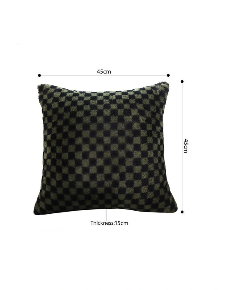 SOGA 2X 45cm Urban Light Luxury Pillow Dark Night Green Checkered Square Throw Pillow image 6