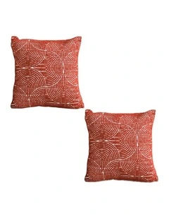 SOGA 2X 50cm Throw Pillow Burgundy Cinnabar Perfect Burnt Indoor and Outdoor Corded for Home Decor