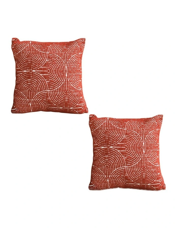 SOGA 2X 50cm Throw Pillow Burgundy Cinnabar Perfect Burnt Indoor and Outdoor Corded for Home Decor image 1