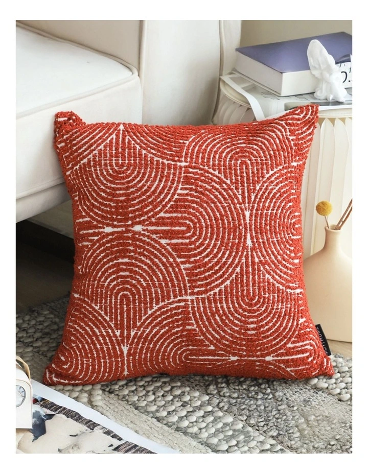 SOGA 2X 50cm Throw Pillow Burgundy Cinnabar Perfect Burnt Indoor and Outdoor Corded for Home Decor image 2