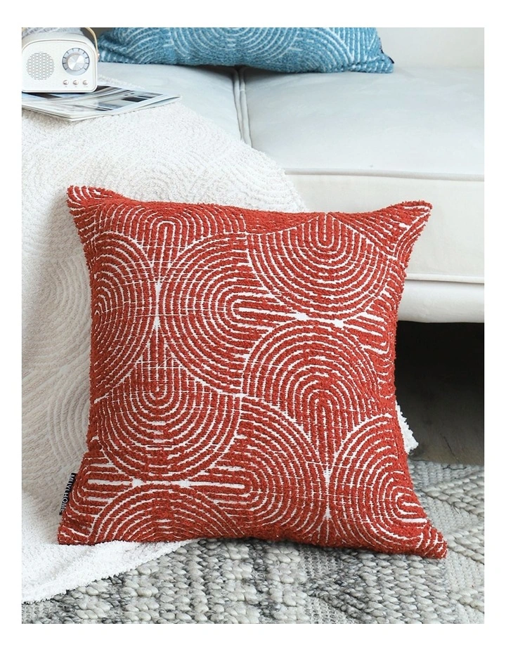SOGA 2X 50cm Throw Pillow Burgundy Cinnabar Perfect Burnt Indoor and Outdoor Corded for Home Decor image 3