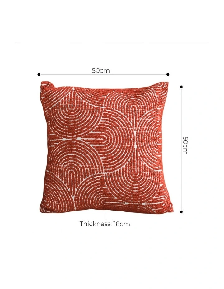 SOGA 2X 50cm Throw Pillow Burgundy Cinnabar Perfect Burnt Indoor and Outdoor Corded for Home Decor image 5