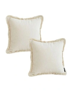 SOGA 2X 45cm Creamy White Home Aesthetic Chenille Texture Tassel Square Throw pillow