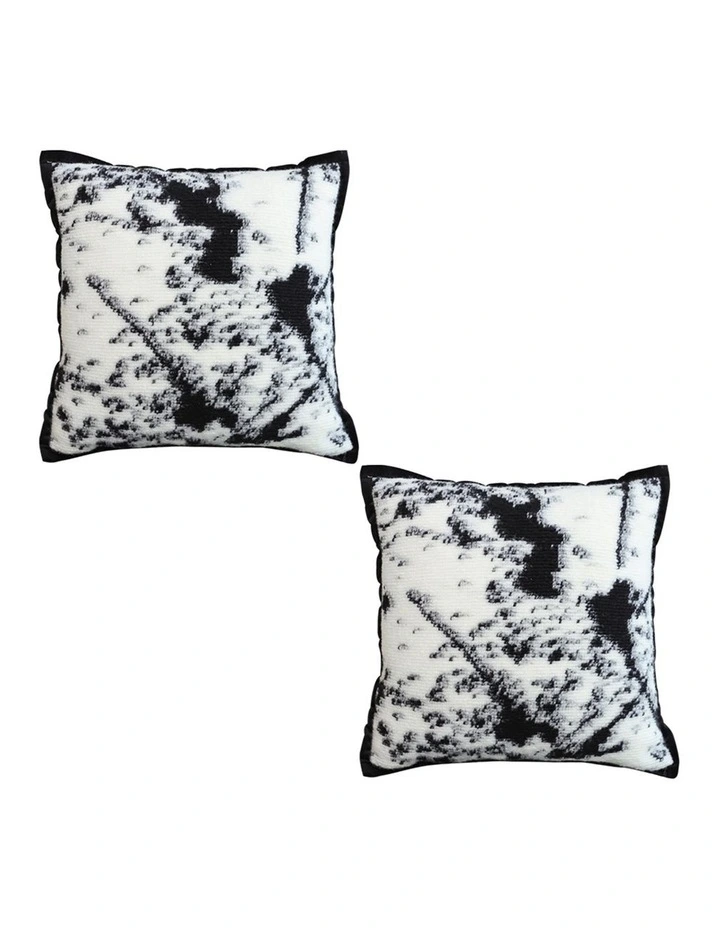 SOGA 2X 50cm Throw Pillow Black and White Leopard Thick Premium Polyester Fiber for Home Decor image 1
