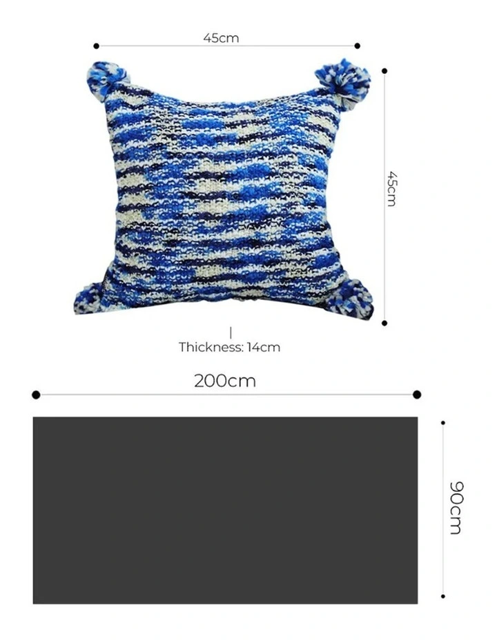 SOGA Home & Living Bundle  Deep Sea Blue Gradient Pillow & Matching Gradient image 7