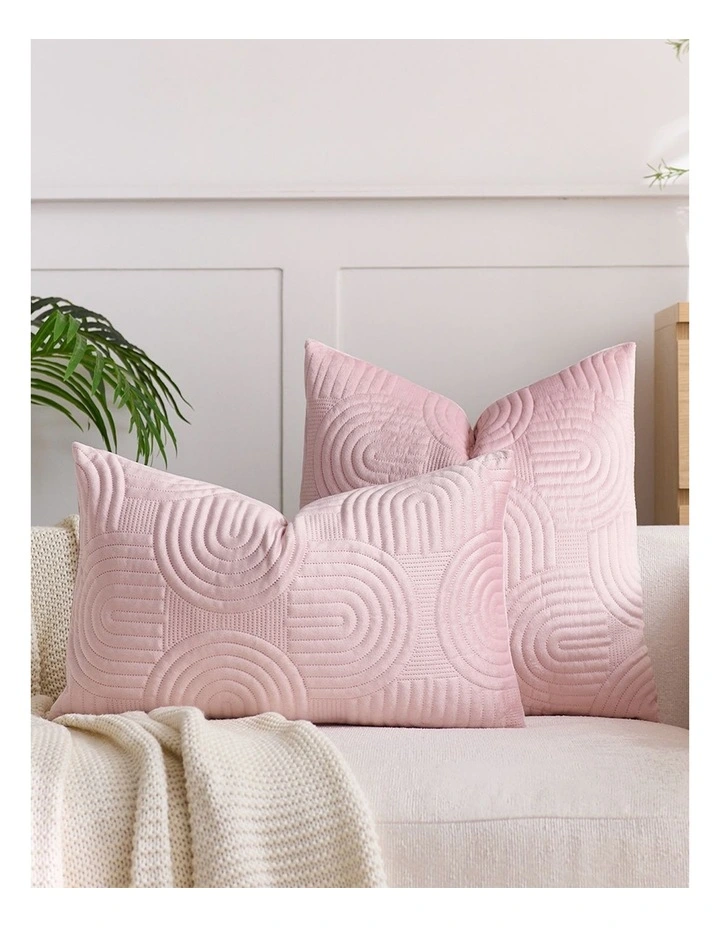 SOGA 2 Pack Pink Textured Geometric Accent Throw Pillow 30cm image 3