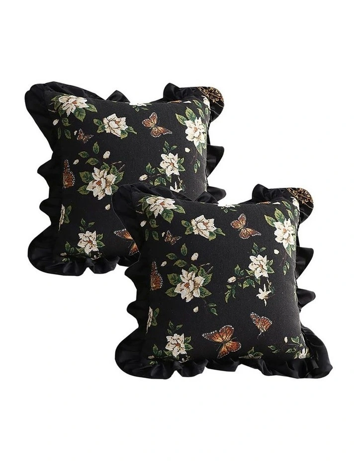 SOGA 2X 45cm Square Vintage Decorative Embroidered Square Throw Pillow image 1